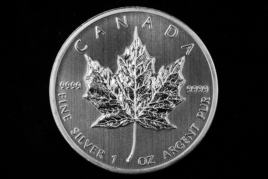 Kanadische Maple Leaf Silbermünz